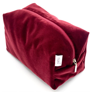 Burgundy velvet vanity bag