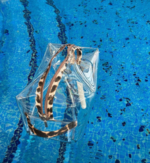 Rubber leopard vanity bag