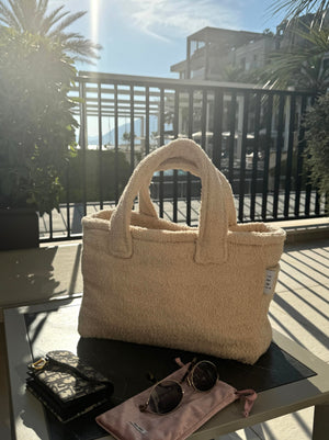 Beige terry mini bag