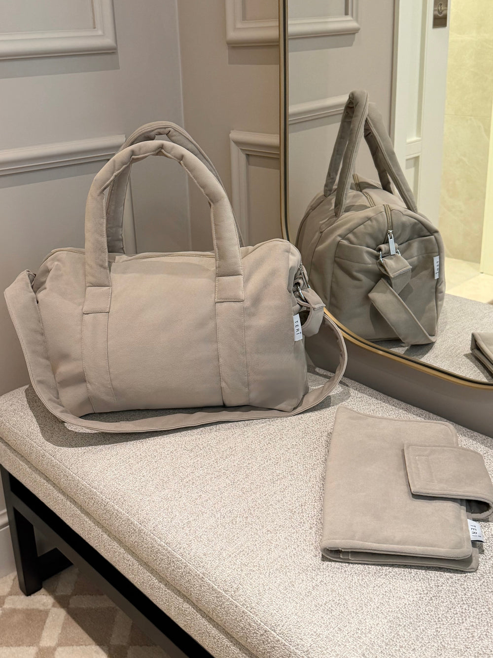 Light beige mom bag