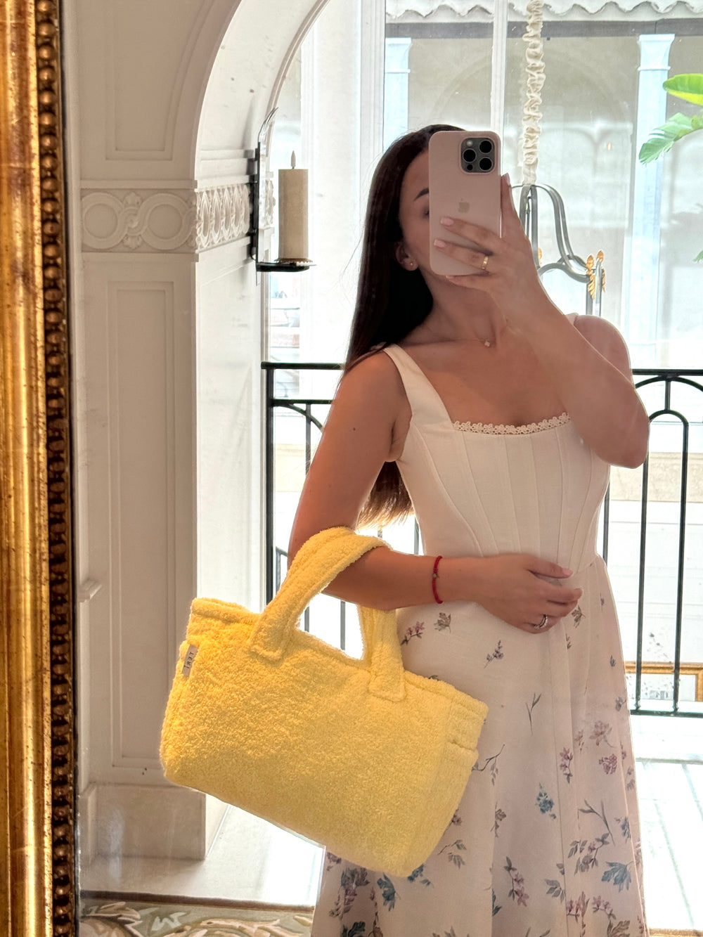 Yellow terry mini bag