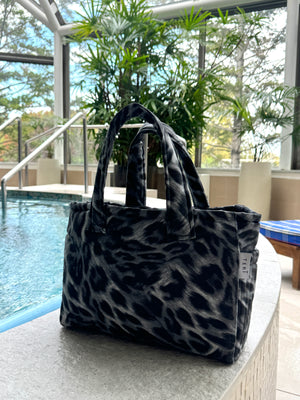 Gray leopard mini bag