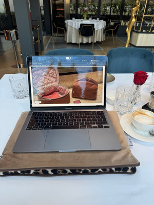 Golden velvet laptop sleeve 14”