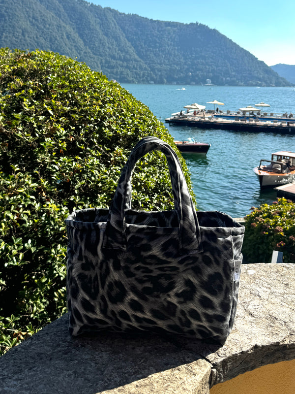 Gray leopard mini bag