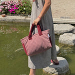 Roze/bordo pliš MINI torba
