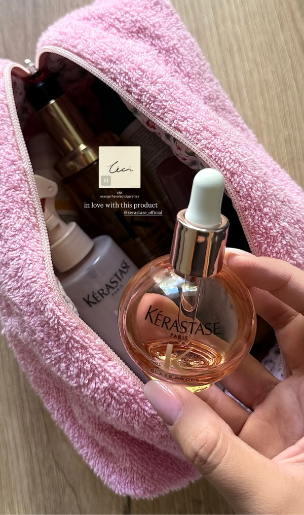 Pink terry vanity bag