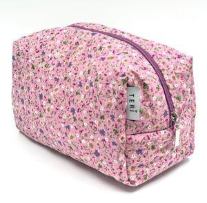 Violet floral vanity bag