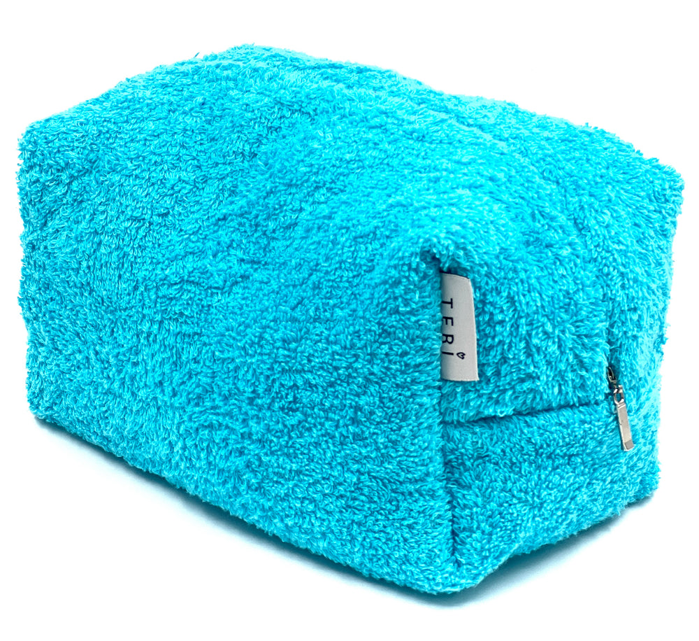 Blue terry vanity bag