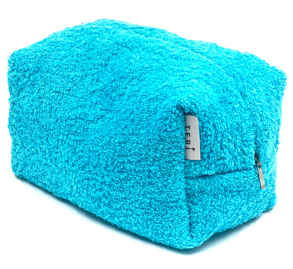 Blue terry vanity bag