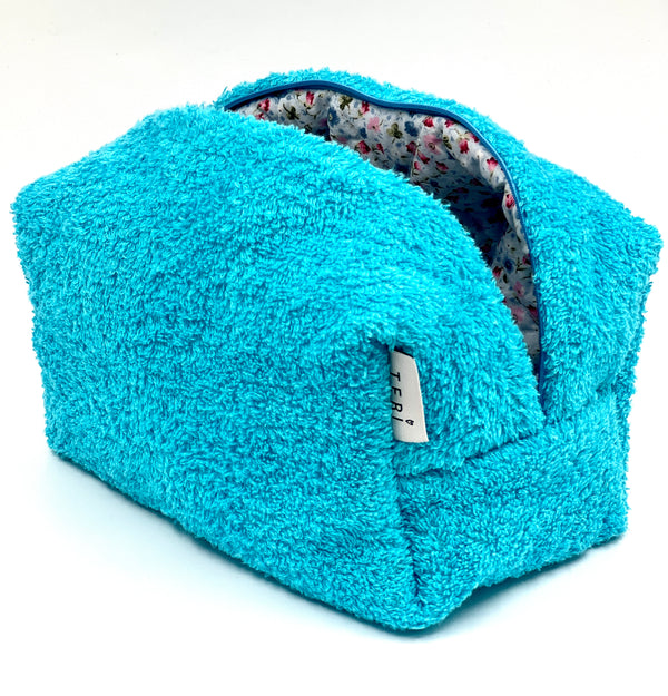 Blue terry vanity bag