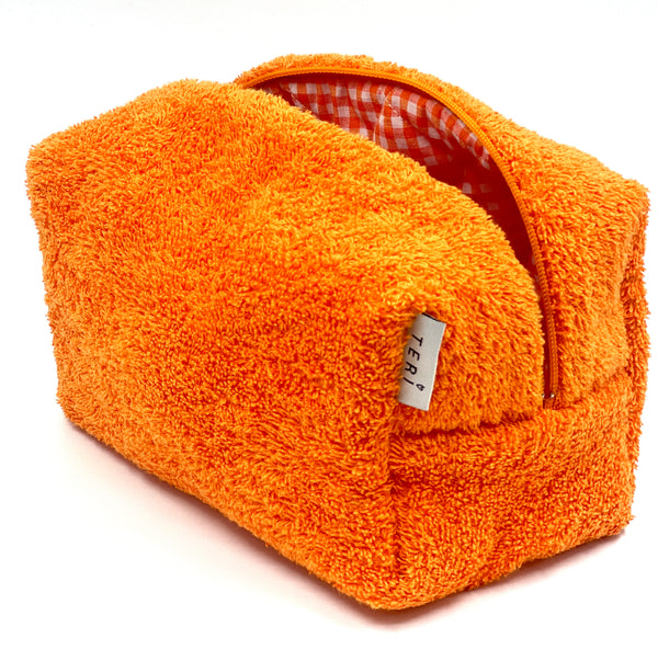 Orange terry vanity bag