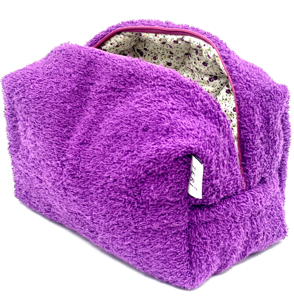 Purple terry vanity bag