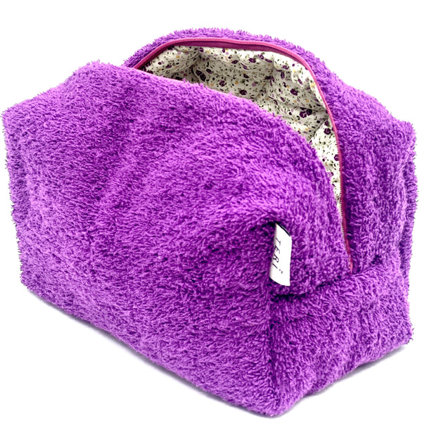 Purple terry vanity bag