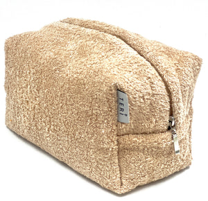 Beige terry vanity bag