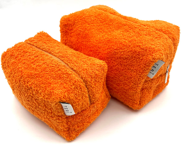 Orange terry vanity bag