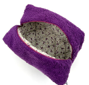 Purple terry vanity bag