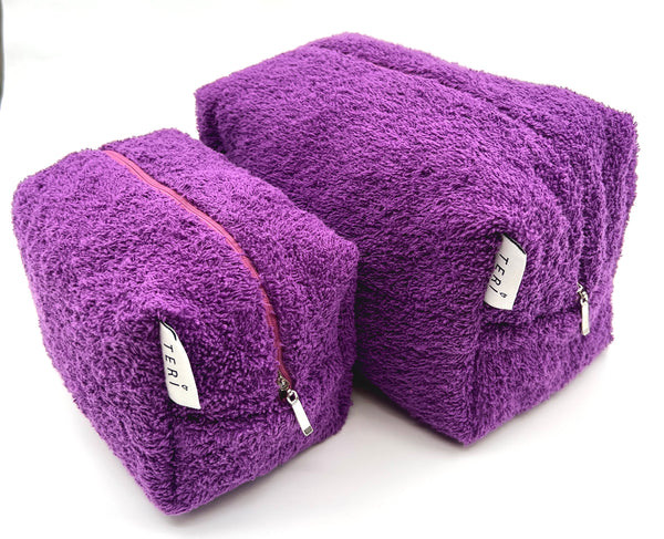 Purple terry vanity bag