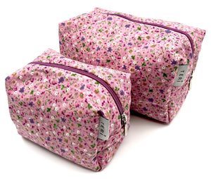 Violet floral vanity bag