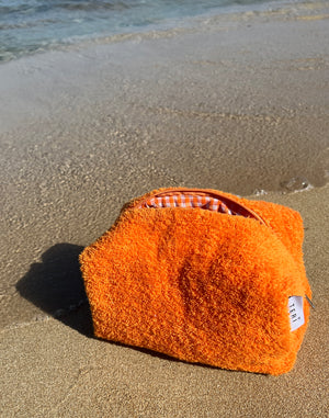 Orange terry vanity bag