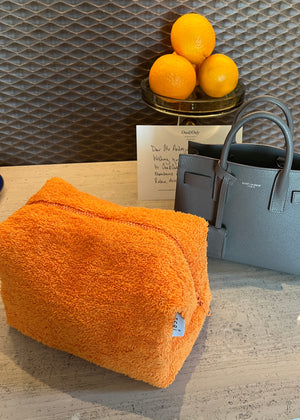 Orange terry vanity bag
