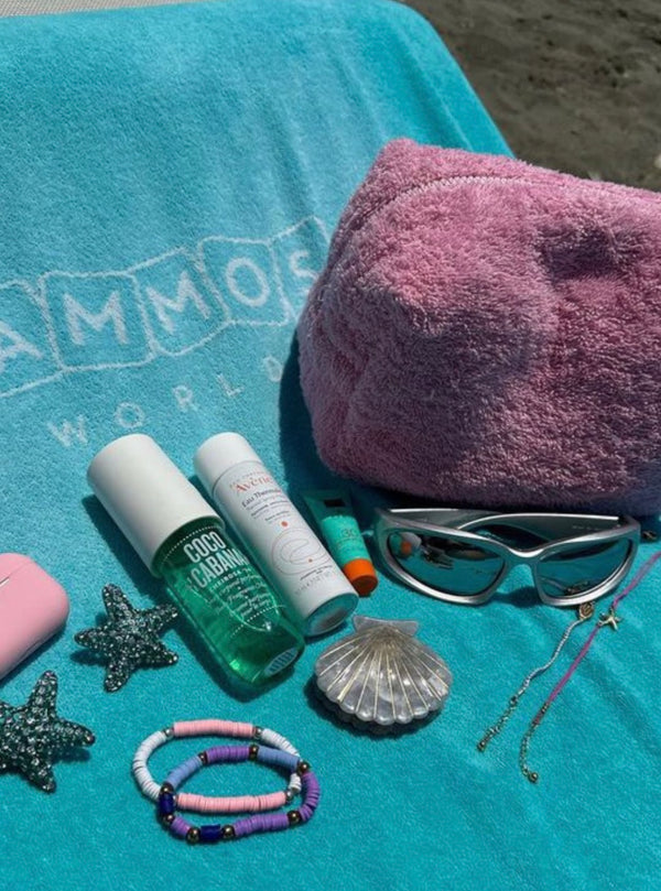 Pink terry vanity bag