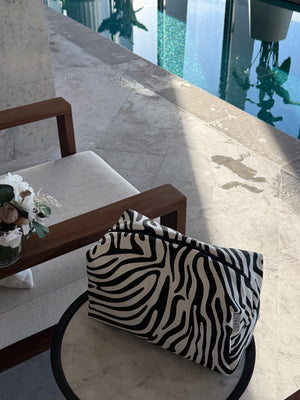 Jumbo zebra vanity bag