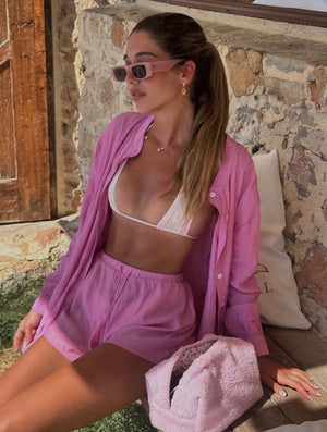 Pink terry vanity bag