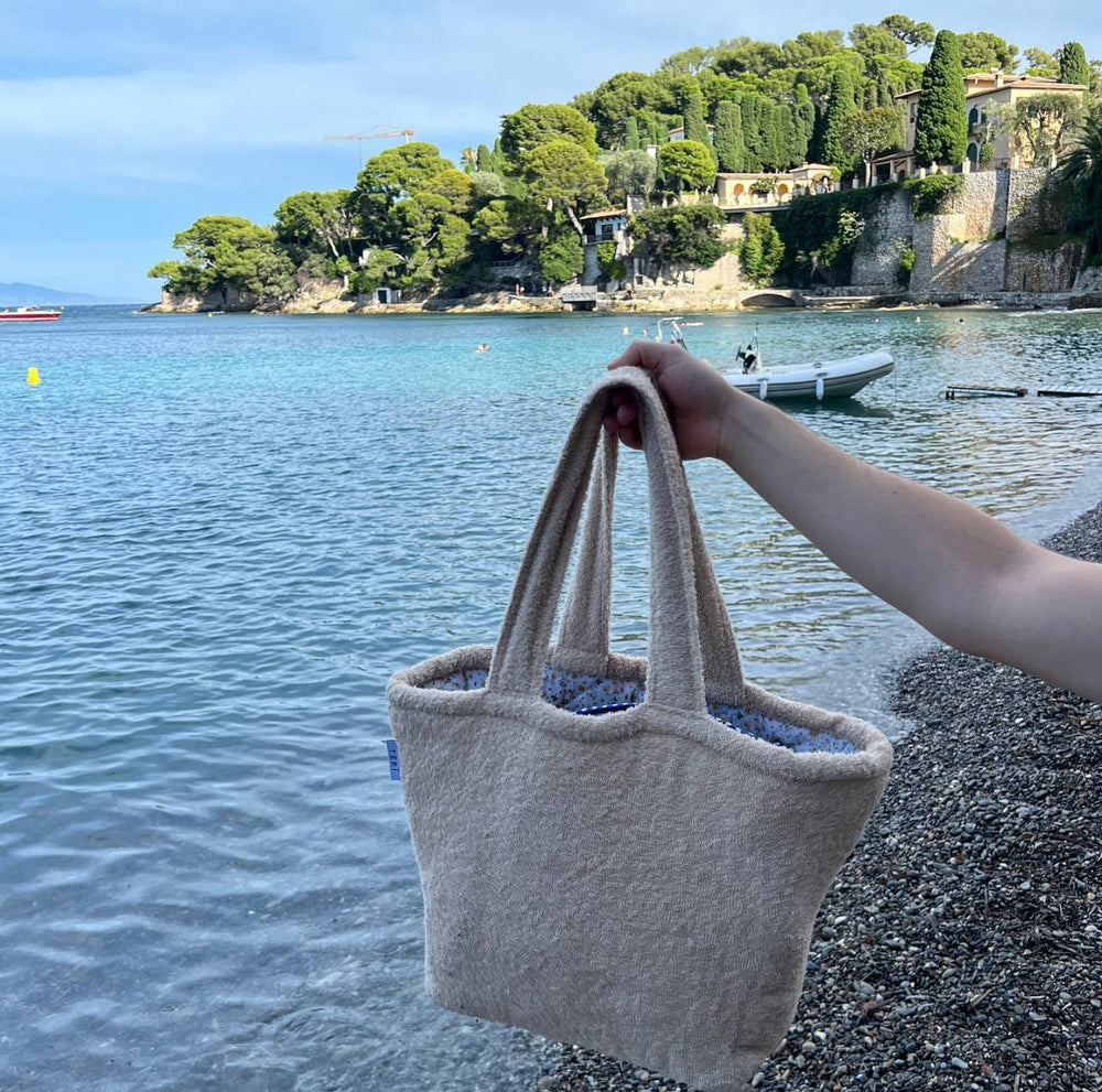 Big beige terry bag