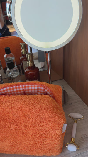 Orange terry vanity bag