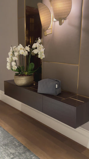 Dark gray velvet vanity bag