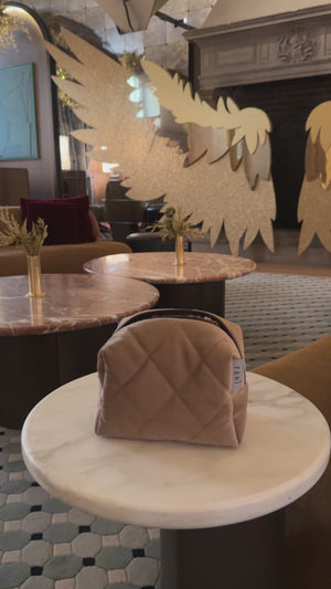 Golden velvet vanity bag